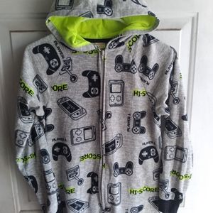 Cat & Jack L 12/14 Gaming Fleece Hooded Onesie